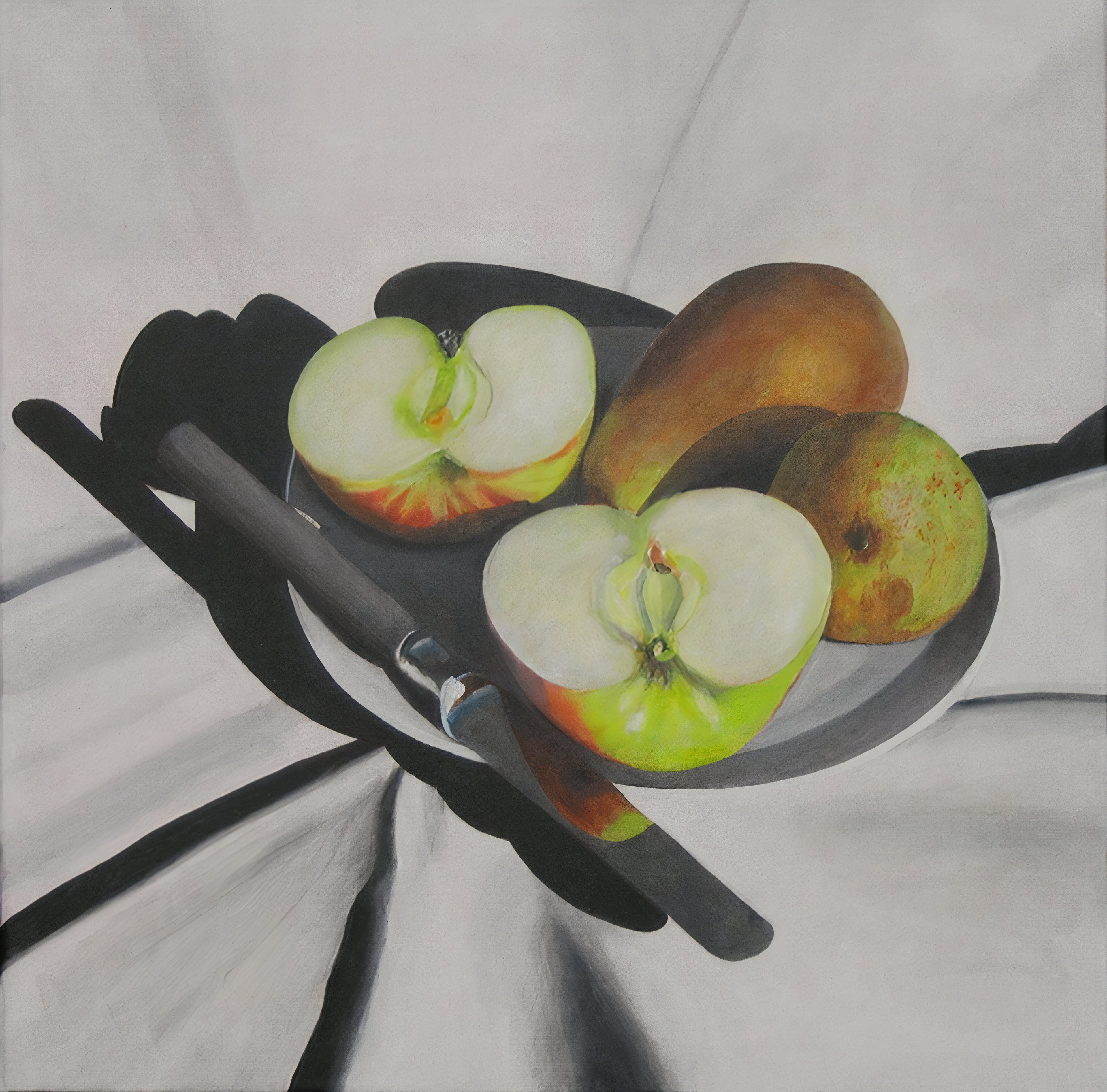 Schilderij Doorgesneden Appels