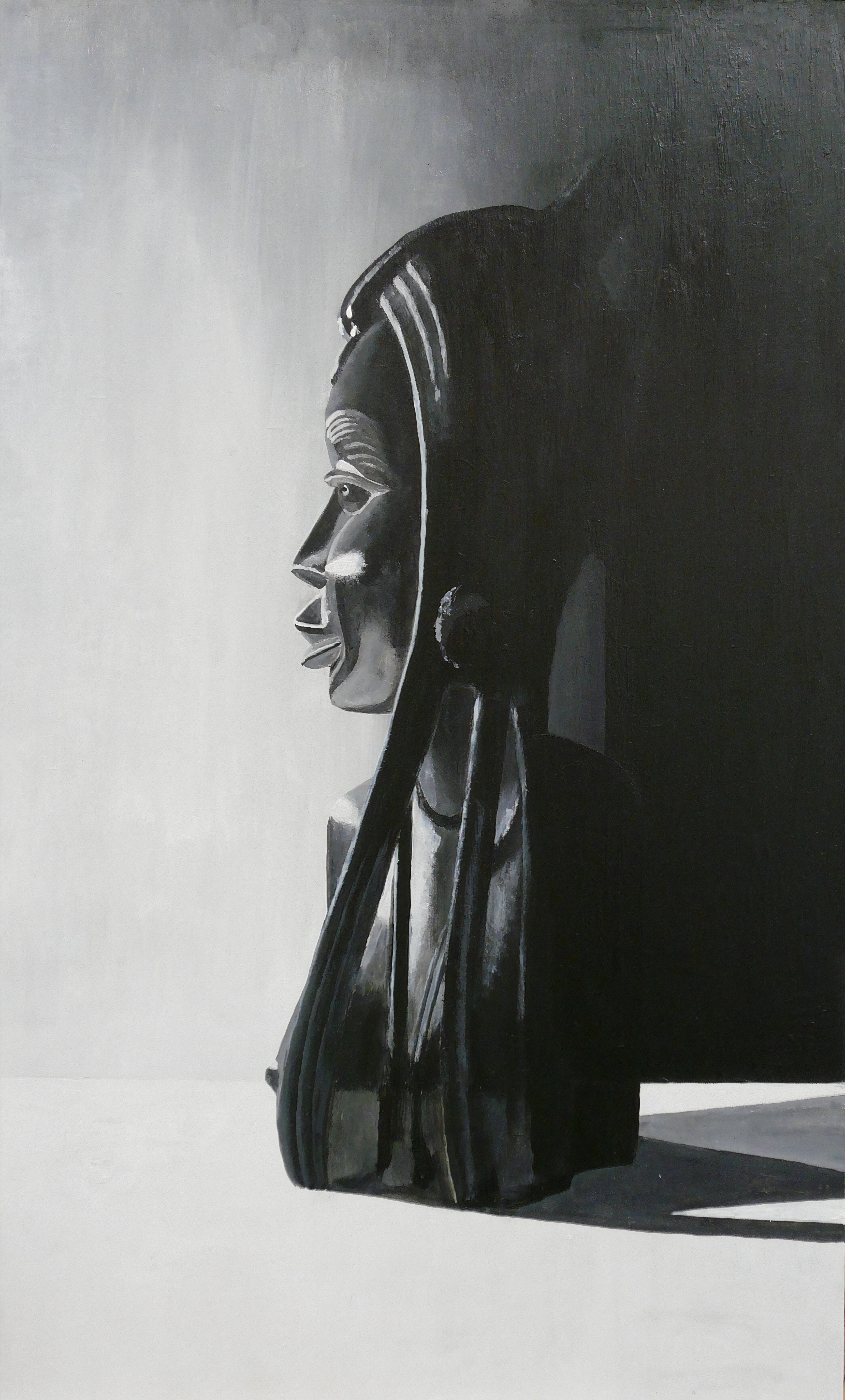 Schilderij Silhouetbeeld Negroide Meisje